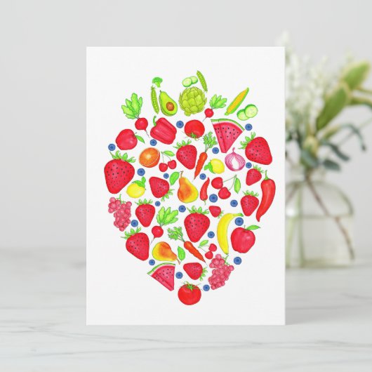 Obst und Gemüse Einladung (Stehend Vorderseite)