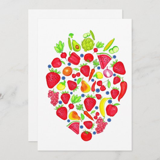 Obst und Gemüse Einladung (Vorne/Hinten)