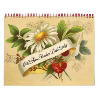 Obst- und Gemüse-Etiketten im Vintage-Stil Kalender