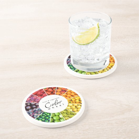 Obst- und Gemüse Farbrad (12 Farben) Getränkeuntersetzer (Seite)