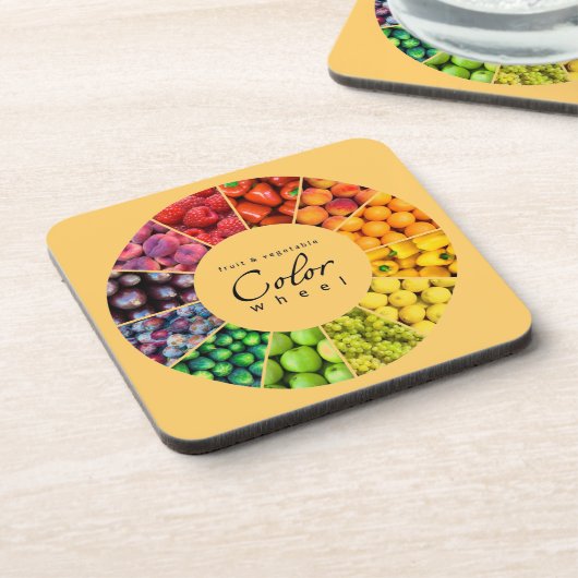 Obst- und Gemüse Farbrad (12 Farben) Untersetzer (Linke Seite)