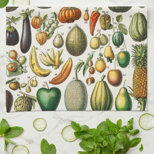 Obst und Gemüse Geschirrtuch (Gefaltet)