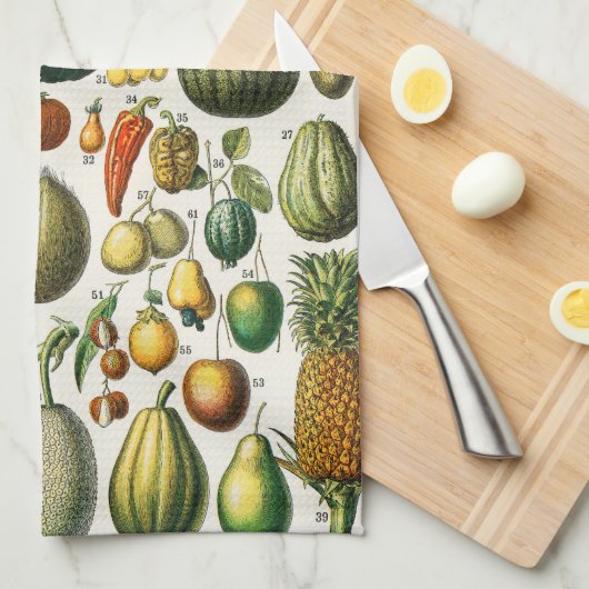 Obst und Gemüse Geschirrtuch (Viertel Falte)