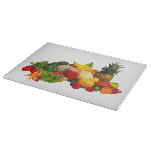 Obst und Gemüse: Glasschneidebrett Schneidebrett (Ecke)