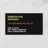 Obst und Gemüse, Greengroceres, Visitenkarte (Rückseite)