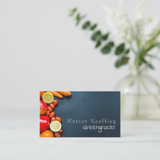 Obst und Gemüse, Grünfutter Visitenkarte (Stehend Vorderseite)