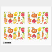 Obst und Gemüse im Gesicht Rechteckiger Aufkleber (Blatt)