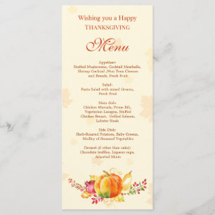 Obst und Gemüse im Herbst Erntedank Menü Menükarte