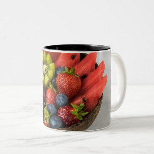 Obst und Gemüse in Farbe Zweifarbige Tasse