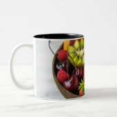 Obst und Gemüse in Farbe Zweifarbige Tasse (Links)