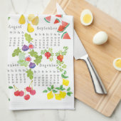 Obst und Gemüse - Kalender 2021 Geschirrtuch (Viertel Falte)