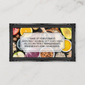 Obst und Gemüse | Kulinarische Künstler | Antike R Visitenkarte (Rückseite)