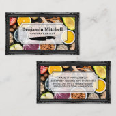 Obst und Gemüse | Kulinarische Künstler | Antike R Visitenkarte (Vorne/Hinten)