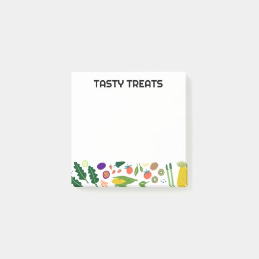 Obst und Gemüse Lebensmittel CUSTOM Monogramm Pers Post-it Klebezettel (Vorderseite)