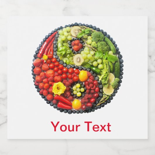 Obst und Gemüse Liebe Yang-Symbol Bierflaschenetikett (Einzelnes Label)