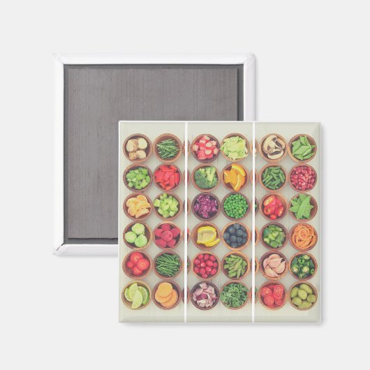 Obst und Gemüse Magnet (Vorderseite/Rückseite)