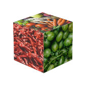 Obst und Gemüse (oder IHRE Fotos) Würfel (Rückseite Schrägansicht)