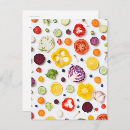 Obst und Gemüse Postkarte (Vorne/Hinten)