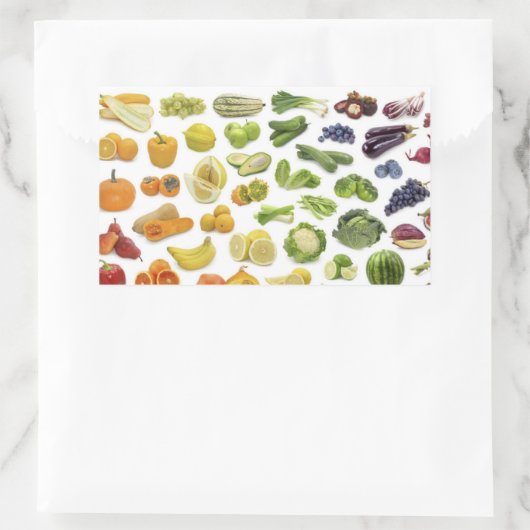 Obst und Gemüse! Rechteckiger Aufkleber (Tasche)