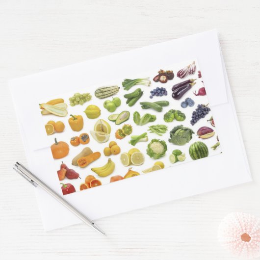 Obst und Gemüse! Rechteckiger Aufkleber (Umschlag)