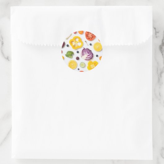 Obst und Gemüse Runder Aufkleber (Tasche)