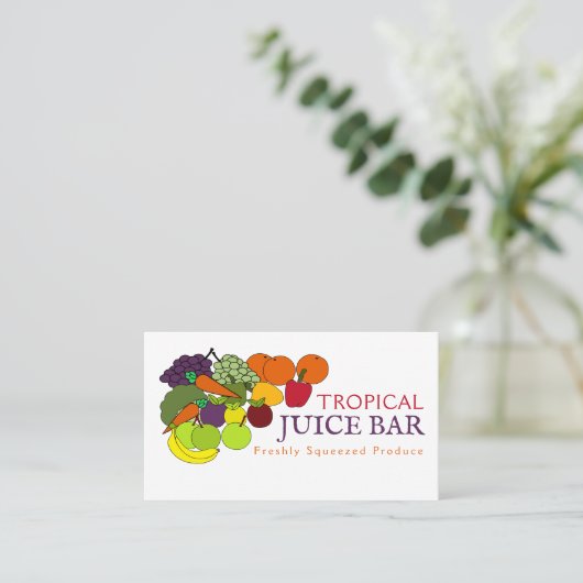 Obst und Gemüse, Saft, Bar Visitenkarte (Stehend Vorderseite)