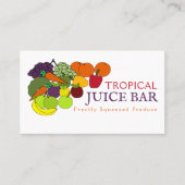 Obst und Gemüse, Saft, Bar Visitenkarte (Vorderseite)