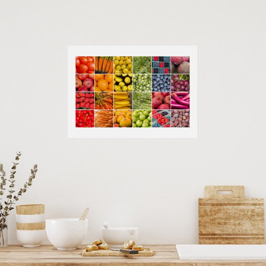 Obst und Gemüse Sammelplakat Poster (Küche)