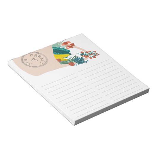 Obst und Gemüse Tasche Lebensmittelgeschäft Notizblock (angewinkelt)