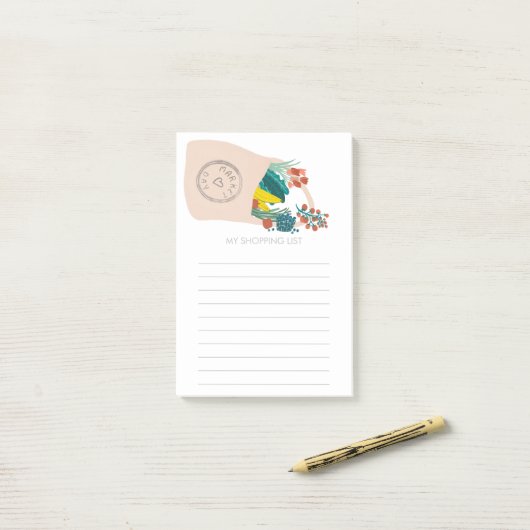 Obst und Gemüse Tasche Lebensmittelgeschäft Post-it Klebezettel (Auf Schreibtisch)