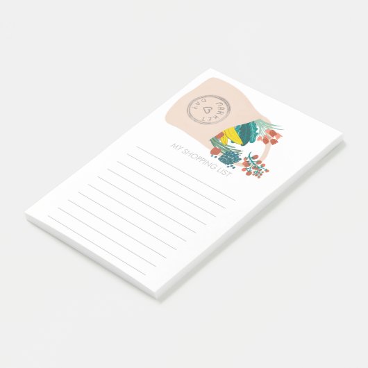 Obst und Gemüse Tasche Lebensmittelgeschäft Post-it Klebezettel (angewinkelt)
