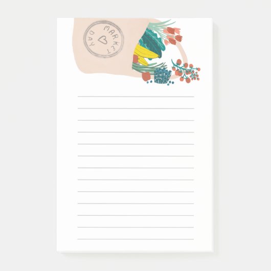 Obst und Gemüse Tasche Lebensmittelgeschäft Post-it Klebezettel (Vorderseite)
