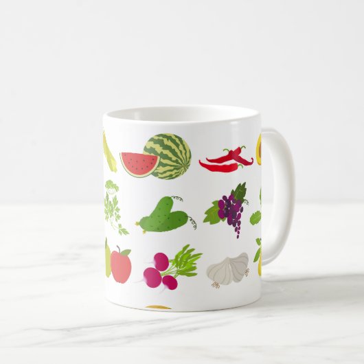 Obst und Gemüse - Tasse frisch und farbenfroh (VorderseiteRechts)