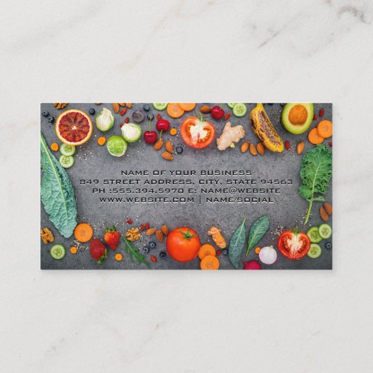 Obst und Gemüse Visitenkarte (Rückseite)