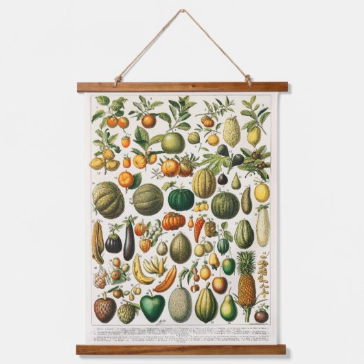 Obst und Gemüse Wandteppich Mit Holzrahmen (Vorderseite)