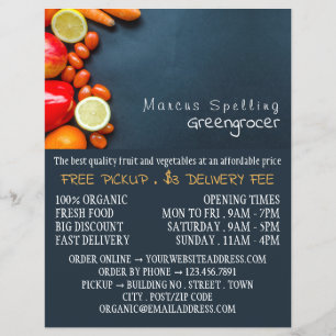 Obst und Gemüse, Werbung für Lebensmittelgroßhändl Flyer