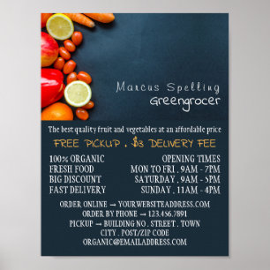 Obst und Gemüse, Werbung für Lebensmittelgroßhändl Poster