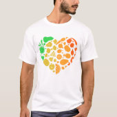 Obst- und Gemüseherz - Großes Veganes Geschenk T-Shirt (Vorderseite)