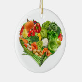 Obst- und GemüseHerz - vegan Keramik Ornament (Rechts)