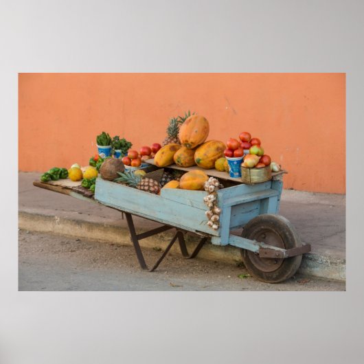 Obst- und Gemüsekarren, Kuba Poster (Vorne)