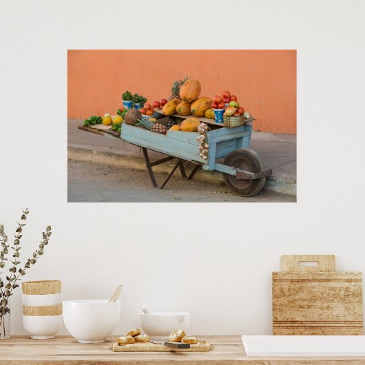Obst- und Gemüsekarte, Kuba Poster (Küche)