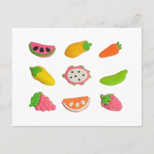 Obst- und Gemüsekonfektion Postkarte (Vorderseite)