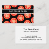 Obst- und GemüseThema Visitenkarte (Vorne/Hinten)