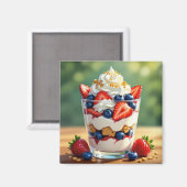 Obst- und Joghurt-Parfait Magnet (Vorderseite/Rückseite)