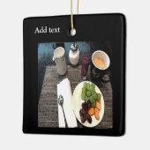 Obst und Kaffee Keramikornament (Links)