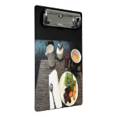 Obst und Kaffee Mini Klemmbrett (Schrägansicht)