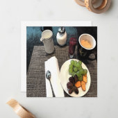 Obst und Kaffee Mitteilungskarte (Vorderseite/Rückseite Beispiel)