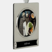 Obst und Keramik Banner-Ornament Silber (Rechts)