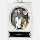 Obst und Keramik Banner-Ornament Silber (Links)