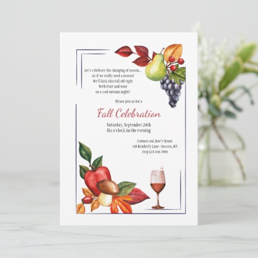 Obst und Party Einladung (Stehend Vorderseite)